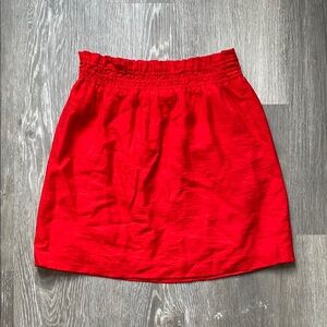 J. Crew Vibrant Red A-Line Skirt, Size 2, Elastic Waist
